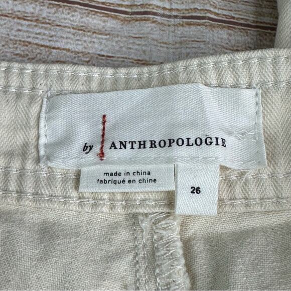 Anthropologie Textured Ribbed Utility Pants - CREAM TAN WINTER WHITE - Picture 2 of 8